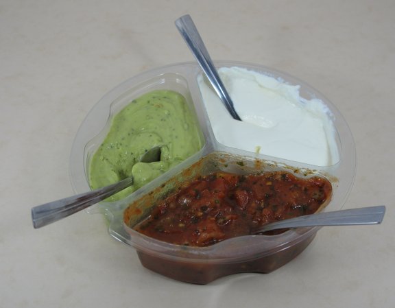 Salsa Guac and Sour Cream