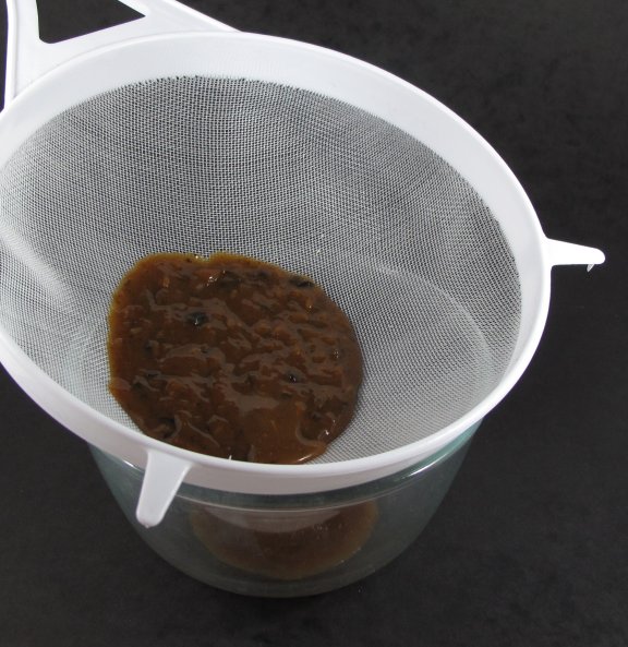 Pass Sharwood's Black Bean Sauce through a sieve