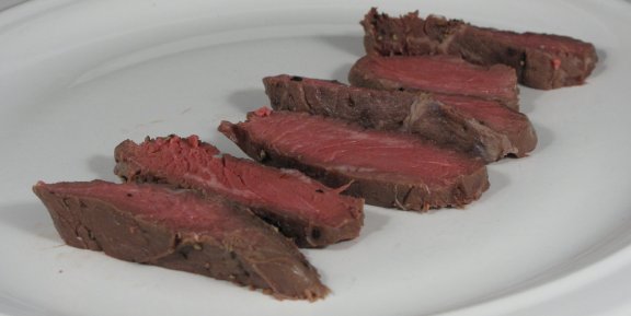 Sous Vide steak sliced