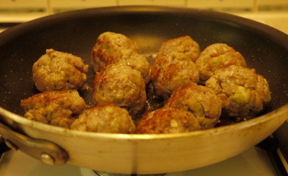 Meat Balls being browned