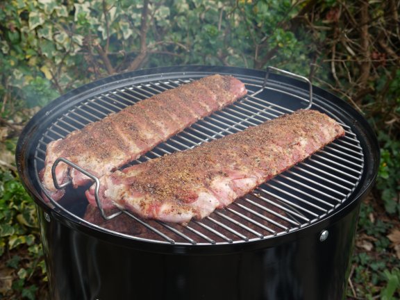 Ribs in the smoker