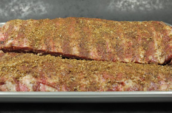 Ribs coated rubs