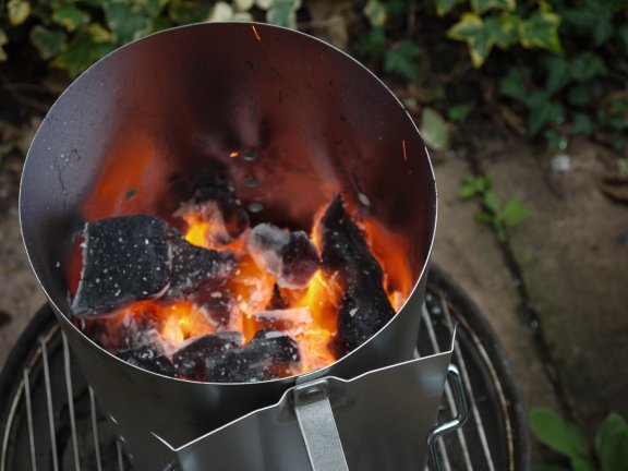 Preparing the coals