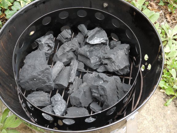 Charcoal in smoker