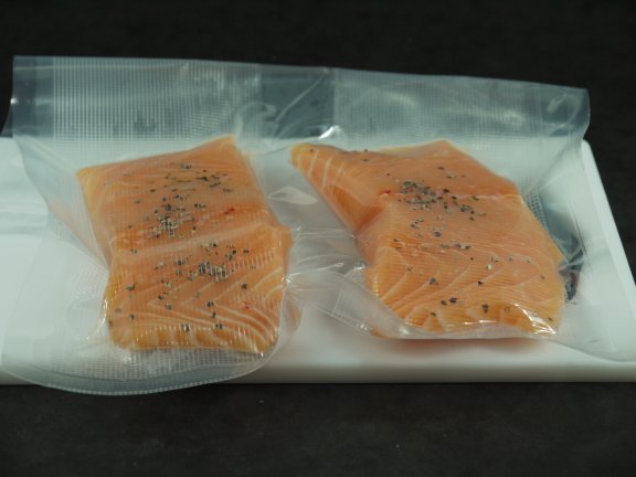 Brined Salmon in Sous Vide bag