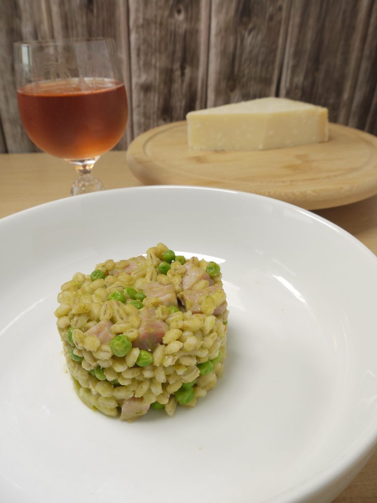 What to do with leftover pressure cooked gammon or ham recipes make Ham and Pea Pearl Barley Risotto from Leftovers by Design